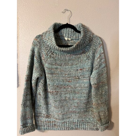 Anthropologie MOTH Sweater Blue Specks M Medium Thick Collared Alpaca Blend - Picture 6 of 13